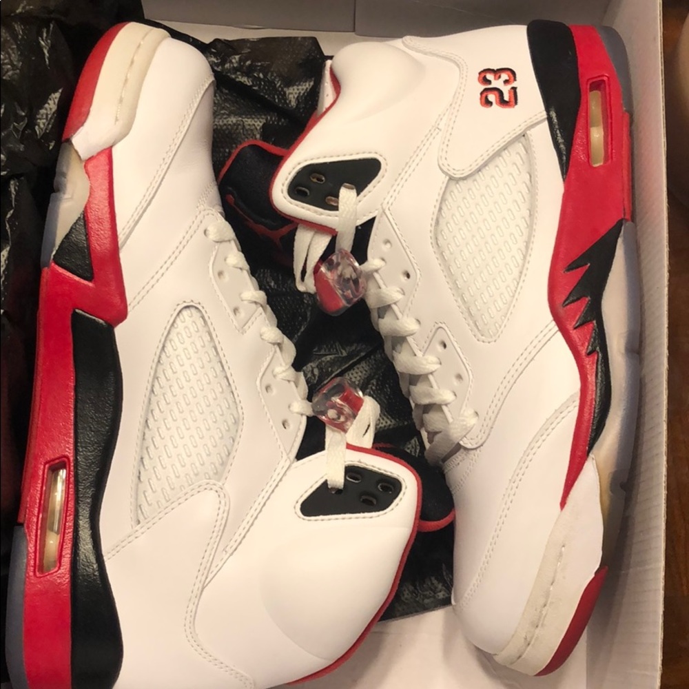 Air Jordan 5 retro white/fire red/black